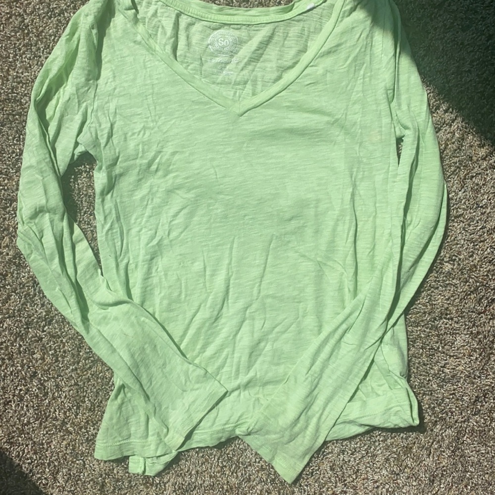 So Neon Lime Green Long Sleeve Shirt